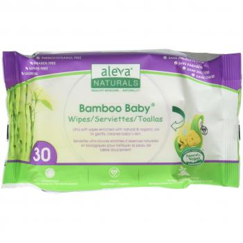 Aleva Naturals Bamboo Baby Travel Wipes - Unscented - 30 ct by Aleva Naturals
