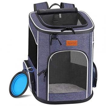 morpilot Mochila Transportín Perro, Mochila Transportín Gato Bien Ventilado con Correa de Seguridad Interior, Bolsa de Transporte para para Gatos y Perros Pequeños
