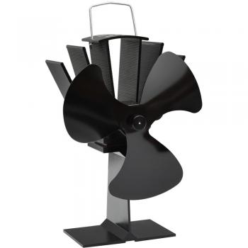 Ventilador de estufa accionado por calor 3 aspas negro, dimensiones 21 x 10.5 x 22.5 cm (2 hojas), 21 x 12.5 x 21.5 cm (2 hojas