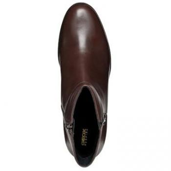 Geox Botas D New Asheel C, Bota de Tobillo Mujer, Marrón Oscuro/Negro, Talla 39 EU