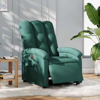 Sillón eléctrico reclinable en tela verde oscuro Vidaxl con función de reclinación eléctrica, tapizado en tela suave y resistente, estructura robusta, diseño ergonómico para mayor comodidad, reposabrazos acolchados y