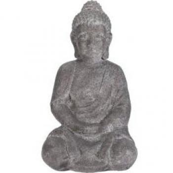 Buda Sentado Antiguo 46 cm - Resina Imitación a Piedra, Diseño Elegante, Ideal para Decorar, Medidas: 24 x 27 cm