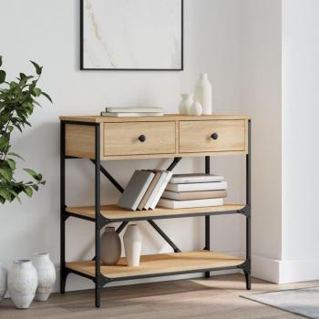 Consola de roble Sonoma 75x34,5x75cm madera multicapa Marrón