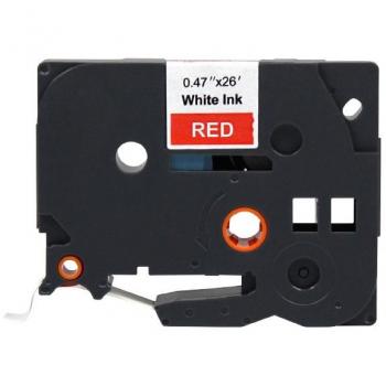 Cinta Laminada Genérica Compatible con Brother TZe-435 - Texto Blanco sobre Fondo Rojo - 12mm x 8m