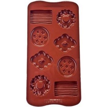 Molde de silicona para bombones Choco Biscuit 8 Cavidades EasyChoc Silikomart