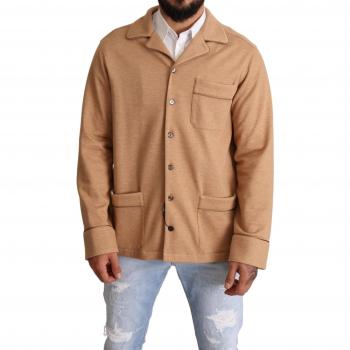 Dolce & Gabbana Brown Cotton Button Collared Coat Jacket - IT40 | M