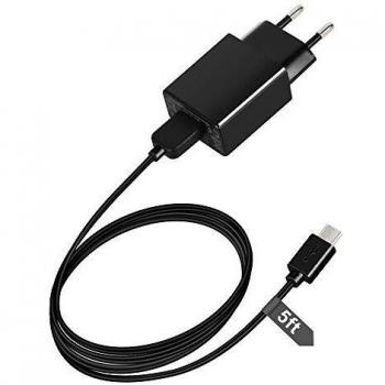 Dericam 5V 1A Cargador de Pared Micro USB, Cable de Android, Adaptador de Corriente de 5V 1000 mA CA a CC para cámara de Seguridad, Cable de alimentación de 1,5 Metros, Enchufe de la UE