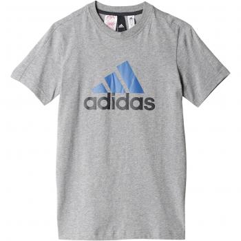 adidas Yb Logo Tee Camiseta, Niños, Gris