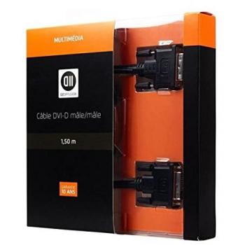 Cable DVI-D 24+1 Masculino a Masculino 1,5m Dual Link Negro - Mejor Resolución