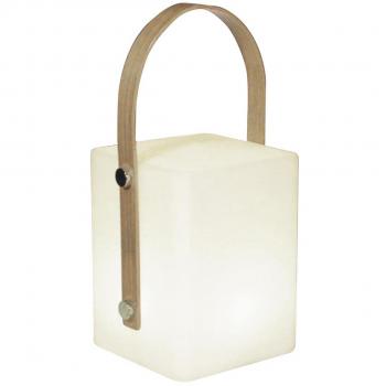 Lámpara de mesa Lumisky Tiky 27 cm LED Multicolor Dimmable con Mango de Bambú Sin Cable