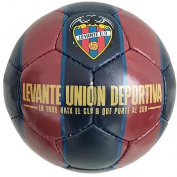 Balón de Fútbol Levante UD Grande Gold con diseño en franjas blaugranas, material resistente, tamaño oficial, adecuado para entrenamiento y partidos