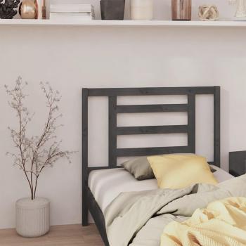 Cabecero para cama madera maciza de pino gris 106x4x100 cm