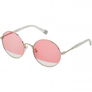 Furla Women's Sunglasses SFU235-560579, Silver Metal Frame, 56mm Red Lens