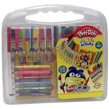 Play Doh, Maletín de Dibujo 40 Piezas Play Doh, Estuche de Pinturas para Niños, Colores Variados, Material Escolar para Pintar y Colorear,