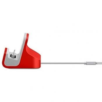 Belkin Mixit - Base dock de carga y sincronización para iPhone 8/8+/X/Xs/Xs Max/Xr, acabado de aluminio, cable USB de 1,2 m integrado), rojo