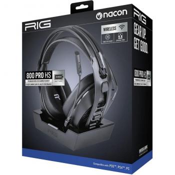 Auriculares gaming Nacon Rig 800 Pro HS - Inalámbricos con base de carga, autonomía de 24h, compatibles con PS4 y PS5