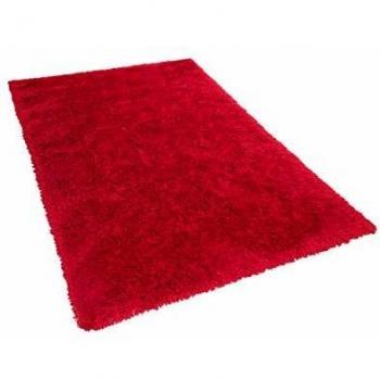 Alfombra Peluda Roja de Pelo Largo Rectangular 140 x 200 cm Cide