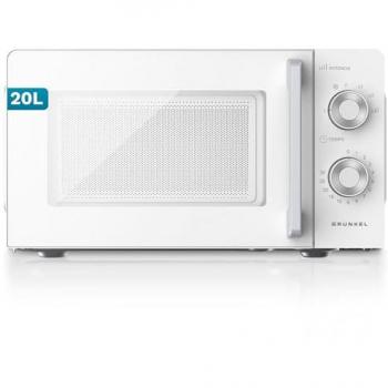 Microondas Grunkel MW-20MG 20L 700W Blanco Sin Grill con Temporizador y Bandeja Ø245 mm