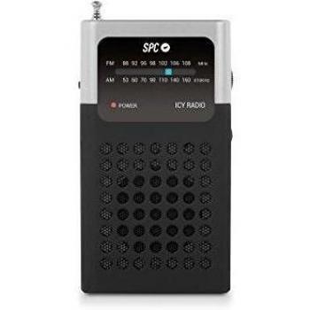 SPC Icy Radio FM analógica con Clip de sujeción y Entrada para Auriculares