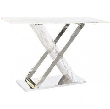 Consola DKD Home Decor Blanco Gris Plateado Cristal Acero 120 x 40 x 75 cm