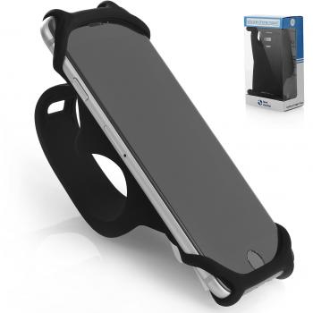 TeamObsidian Premium Bike PHONE HOLDER [SiZE L] Made of Durable Non-Slip Silicone. Bike Phone Mount/Universal Cradle for 99% of Smartphones and All Bicycle Handlebars. Secure and Flexible - Silico'