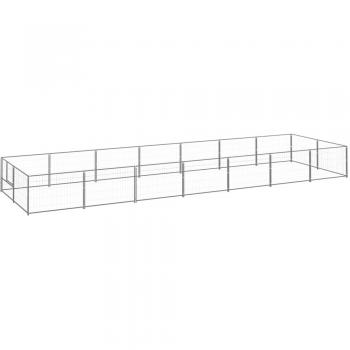 vidaXL Dog Kennel Silver 14 m² Steel