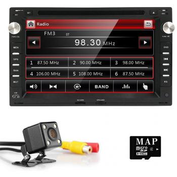 HIZPO 7 Touchscreen Car In Dash Radio DVD Player GPS Navigation fit for VW Volkswagen Passat Jetta CITI CHICO TRANSPORTER T5 Golf Polo MK3 MK4 MK5 SEAT with Rear Camera