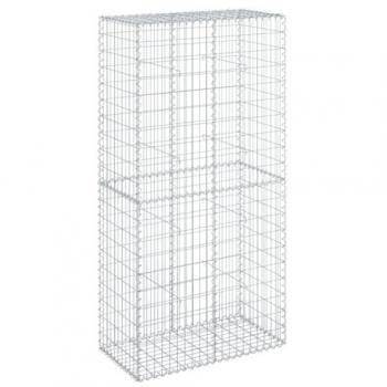 vidaXL Gabion Basket with Cover 100x50x200 cm Galvanised Iron