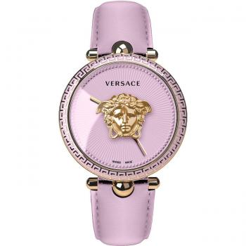 Versace Palazzo Empire Leather Watch Pink Purple Female ONE SIZE