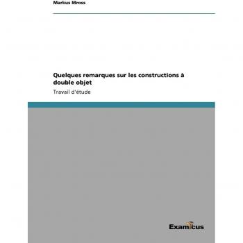 Observaciones sobre las construcciones de doble objeto - Mross, Markus