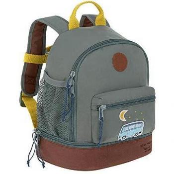 LÄSSIG Adventure Mochila infantil para jardín de infancia con correa para el pecho a partir de 3 años, 27 cm, 4,5 L, Bus verde