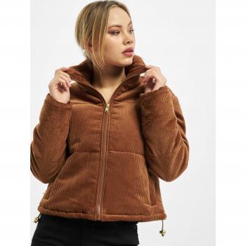 Urban Classics Women's Corduroy Puffer Jacket - Toffee Orange XL
