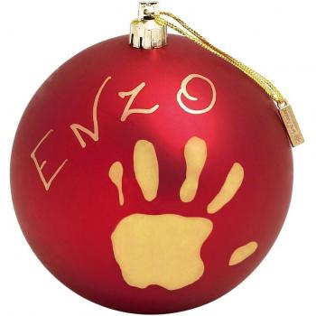 Baby Art My Christmas Fairy Bola de Navidad de plástico, decoración del árbol de Navidad, con kit de impresión, rojo