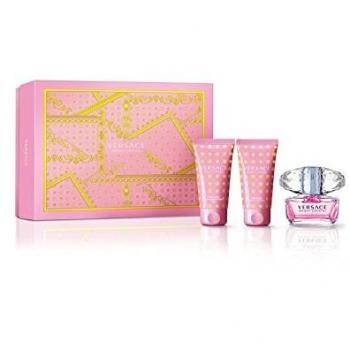Set de Regalo Versace Bright Crystal EDT 50ml + Loción Corporal 50ml + Gel de Ducha 50ml