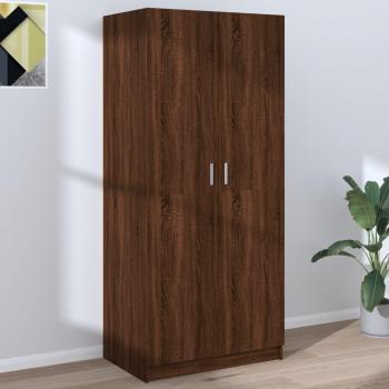Armario de madera multicapa color roble marrón 80x52x180 cm