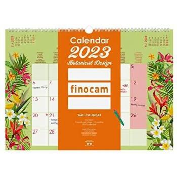 Finocam - Calendario 2023 Design de Pared Internacional Enero 2023 - Diciembre 2023 (12 meses) Botanic