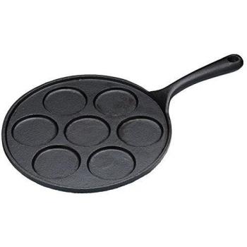 Kitchen Craft Blinis - Sartén para panqueques de 7 a 6 cm de diámetro, hierro fundido, color negro