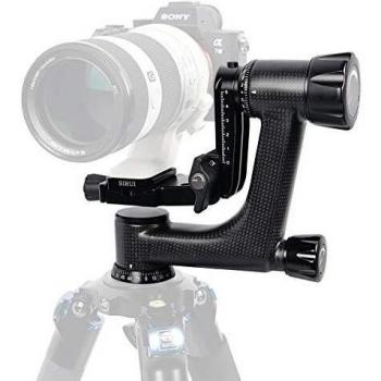 Cabezal Gimbal Sirui PH-10 de Fibra de Carbono, Carga Máxima 15kg, Rotación 360 Grados, Compatible con Placas Arca-Swiss