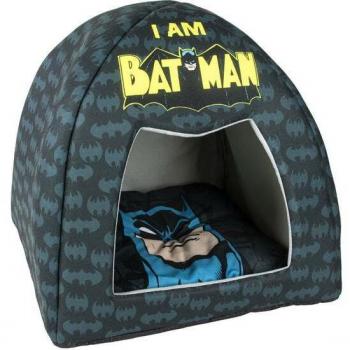 Cama Cueva para Mascotas Batman de Cerdá - 38x38x40 cm (Largo x Ancho x Alto), Color Negro