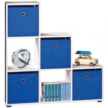 Inter Link Capri A5 13500200 Separador de ambientes Blanco con 6 Compartimentos, Acabado de Madera, 109 x 104,5 x 33