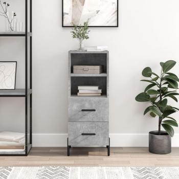 Aparador de hormigón gris 34,5x34x90 cm madera multicapa