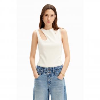 Desigual - Camiseta de mujer canalé cut-out