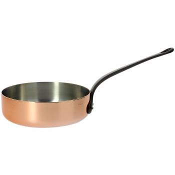 Sartén Recta de Cobre y Acero Inoxidable Ø 20 cm - Todos los Fuegos Excepto Inducción
