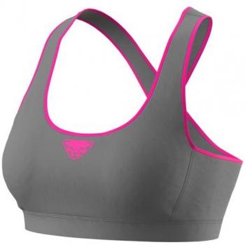 Dynafit Alpine High Support Sports Bra for Women - XS, Dark Grey/Pink