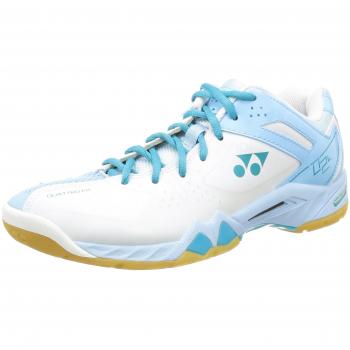 YONEX SHB-02LX Zapatilla de BÃ¡dminton SeÃ±ora, Blanco/Azul, 41