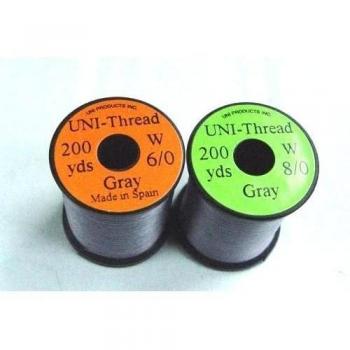 1 x UNI - hilo atado de moscas - GRIS - 200 yardas