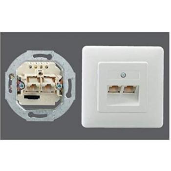 Rutenbeck UAE 2x8 (4) UP TRS - Enchufe para dos conectores RJ45 (RDSI)