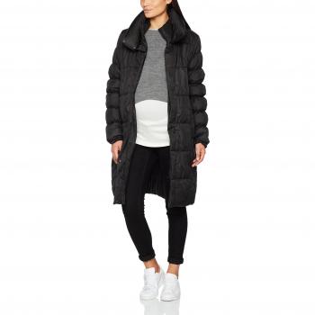 MAMALICIOUS Mlzita Padded Coat, Abrigo de la Maternidad para Mujer, Negro