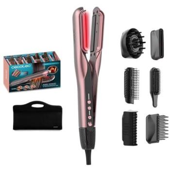 Plancha de Pelo AirLisse 6 en 1 iTwerk Cecotec - Alisador con Placas Vibratorias, Motor Brushless, Función Plasma, Cerámica con Queratina, 1000W y 112000