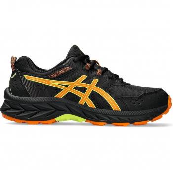 Zapatillas de trail running para niños ASICS Pre Venture 9 GS en color negro y naranja